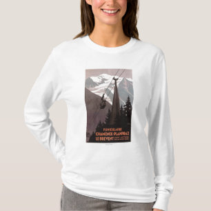 Affisch för Funiculaire Le Brevent kabelbil Tee Shirt