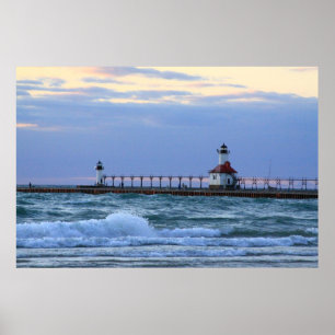 Affisch för fyr för Lake Michigan St. Joe