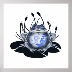 Affisch för groda för blåttpiltjur