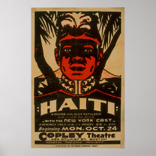 Affisch för Haiti svart Napoleon vintage 1938 WPA