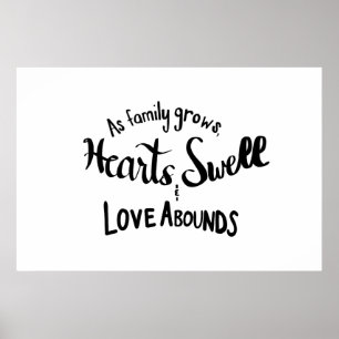 Affisch för Handlettered familjcitationstecken