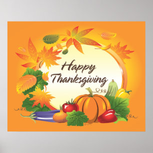 Affisch för happy thanksgiving 5