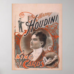 Affisch för Harry HOUDINI trollkarlVAUDEVILLE