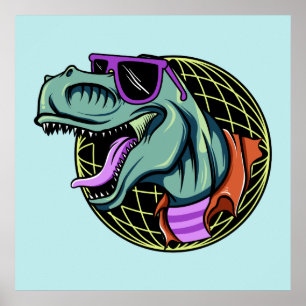 Affisch för HipsterT-Rex beställnings- färg