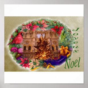 AFFISCH FÖR JULAFTON FÖR JOYEUX-NOEL PARIS