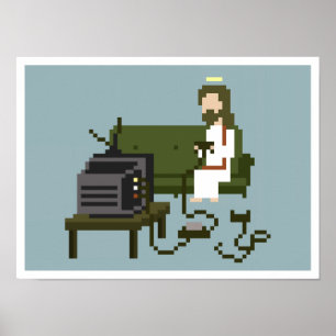 Affisch för konst för GamerJesus PIXEL