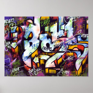 Affisch för konst för gata för popkulturgrafitti