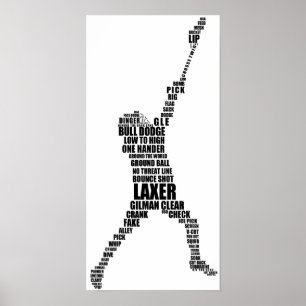 Affisch för Lacrossespelaretypografi