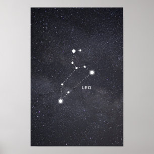 Affisch för Leo Zodiackonstellation