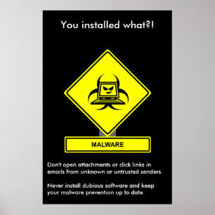 Affisch för Malware säkerhetsmedvetenhet