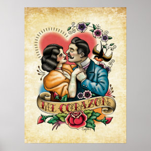 Affisch "för Mi Corazon"