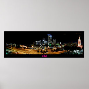 AFFISCH för ~MiamiSkyline~ PANORAMA