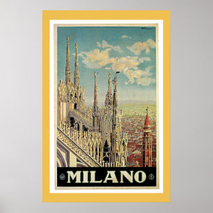 Affisch för Milan italienvintage resor