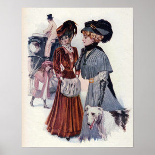 Affisch för mode för vintageEdwardian vinter