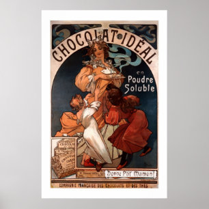 Affisch för Mucha art nouveauchoklad