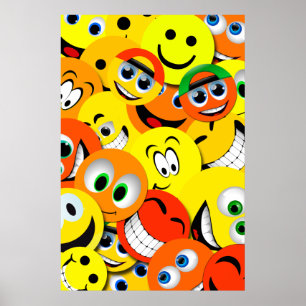 AFFISCH FÖR ORANGE- OCH GULTANSIKTECOLLAGE