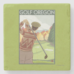 Affisch för OregonGolf platsvintage resor Underlägg Sten