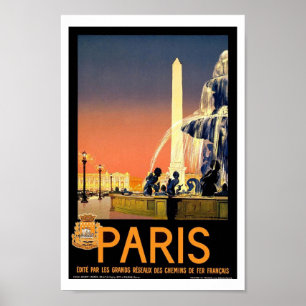 Affisch för Paris frankrikeEuropa vintage resor