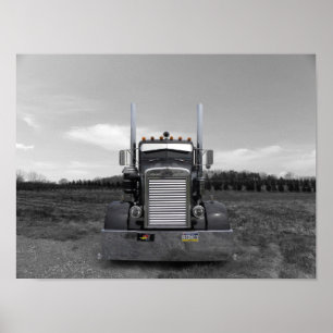 Affisch för Peterbilt nålnäsa b/w