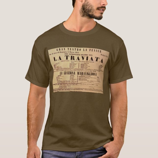 Affisch för premiär för LaTraviata värld (1853) T Shirt (Framsida)