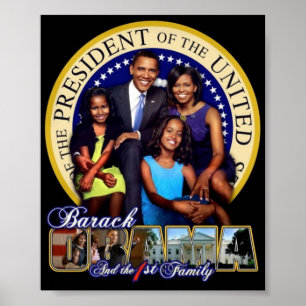 Affisch för presidentObama familj