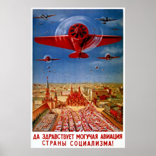 Affisch för propaganda för vintage30-tal sovjeti