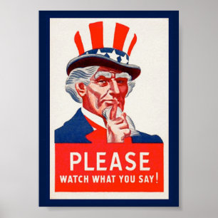 Affisch för propaganda för vintageUncle Sam WW2
