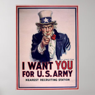 Affisch för rekrytering för vintageUncle Sam