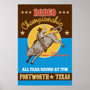 Affisch för ridning för RodeoCowboytjur