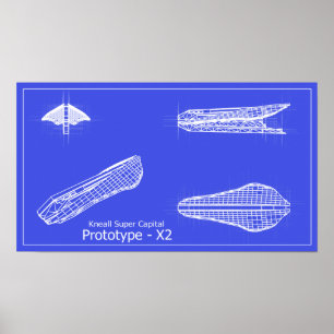 Affisch för ritningar för galaxKneall prototyp X-2