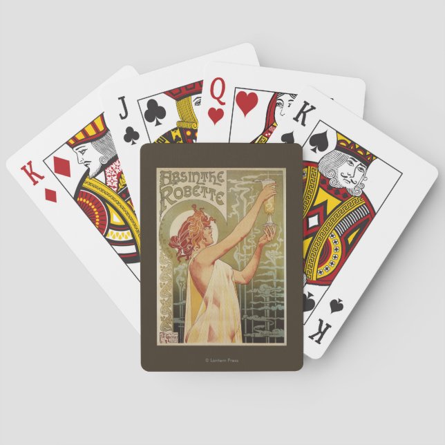 Affisch för Robette Absintheannonsering Spelkort (Baksidan)