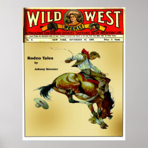 Affisch för Rodeo "för Broncryttare" Cowboy