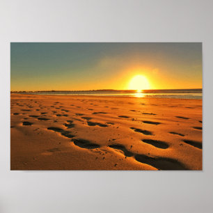Affisch för Sand för Sundown för solnedgång för