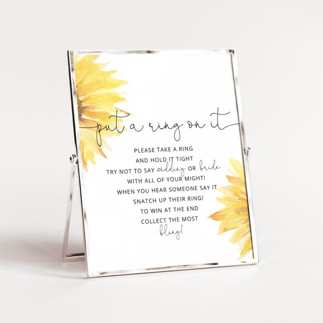 Affisch för solrosor sätter en ring på det spel (Skapare uppladdad)