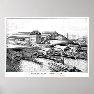 Affisch för station 1893 för PRR Jersey City NJ