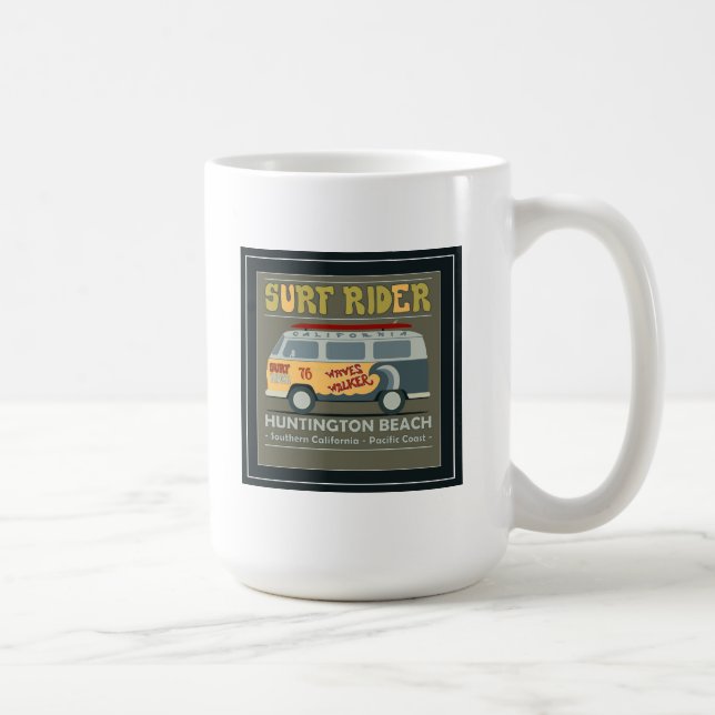 Affisch för surfaryttareHuntington Beach Kaffemugg (Höger)