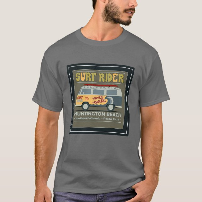 Affisch för surfaryttareHuntington Beach T-shirt (Framsida)