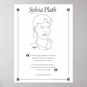 Affisch för Sylvia Plath handstilcitationstecken