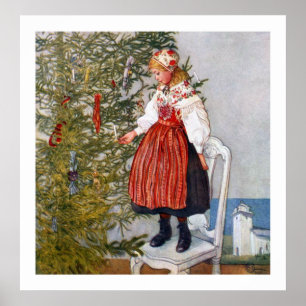 Affisch för tryck för Carl Larsson julgrankonst
