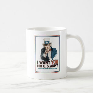 Affisch för Uncle Sam, Amerika. Jag önskar dig Kaffemugg