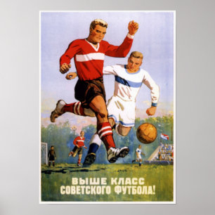 Affisch för USSR sovjetisk fotbollpropaganda 1954