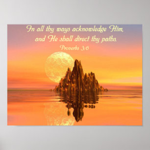 Affisch för Verse för Proverbs3:6bibel kristen