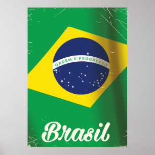 Affisch för vintage resor för Brasil