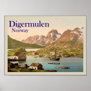 Affisch för vintage resor för ~ för Digermulen