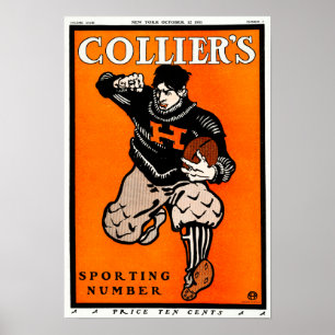 Affisch för vintageamerikanfotboll vid Penfield