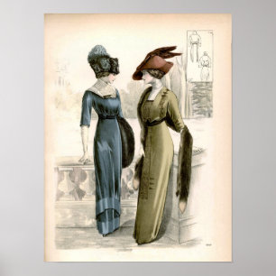 Affisch för vintageEdwardian mode