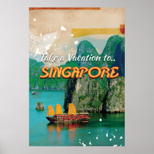 Affisch för vintageSingapore semester