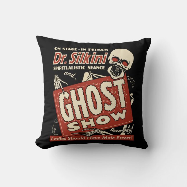 Affisch för vintagespökeShow - Dr Silkini Kudde (Framsida)