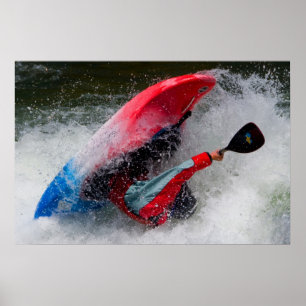 Affisch för Whitewater kajakfoto