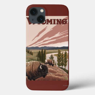 Affisch för Yellowstone River Bisonvintage resor